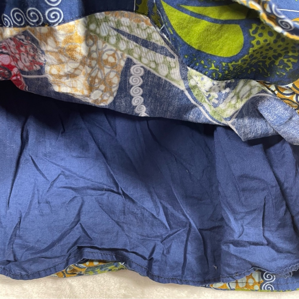Anthropologie Made in Rwanda Ikinimbe Dress Size 4 Rare Blue Boho Floral Artisan - Picture 6 of 8